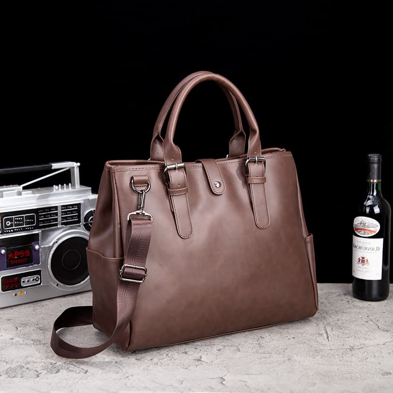 New Large Capacity Men's Business Commuter Handbag Vintage Saddlebag Single Shoulder Crossbody Bag Motorcycle Equipment Accessory