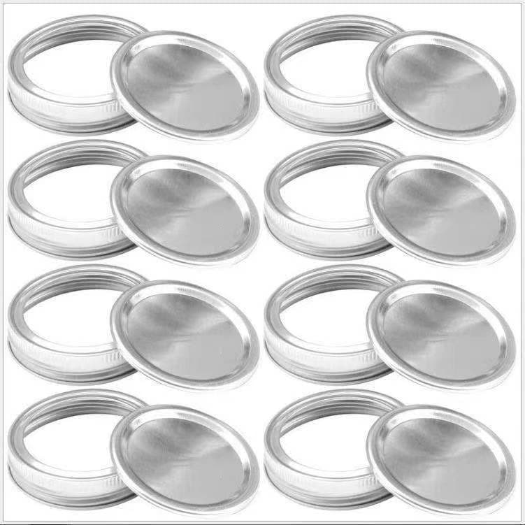 Wholesale: Tinplate lids, silver split covers, sealing screw-top caps, in-stock round storage jar pickles container lids.