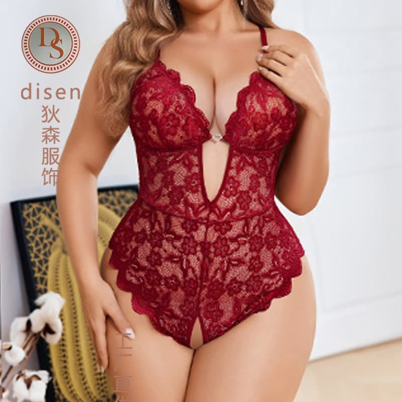 European and American foreign trade large size sexy pajamas Amazon Plus Size Sexy Lingerie underwear jumpsuit