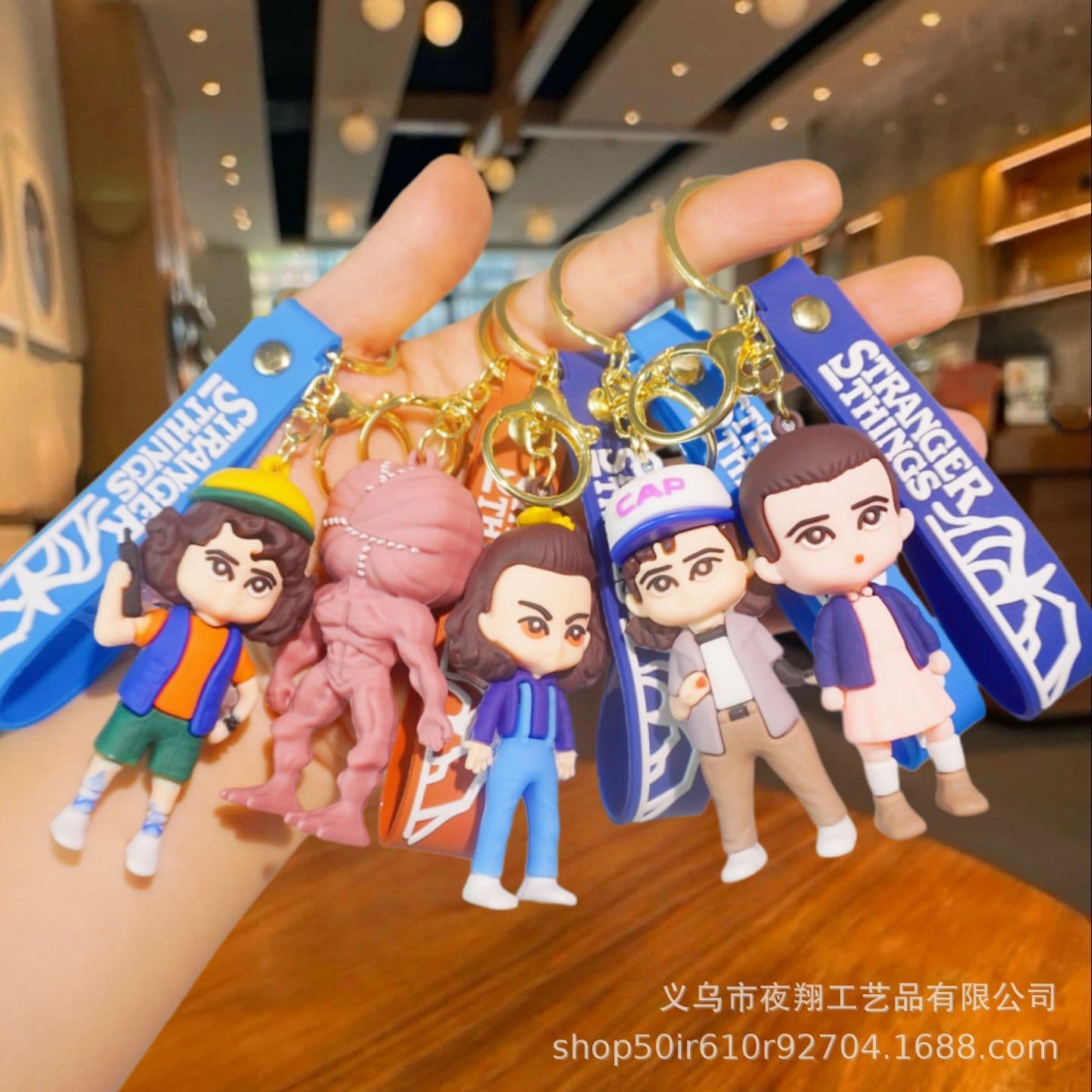 2026 new anime Stranger Things keychain Piranha Eleven Dustin creative doll bag pendant