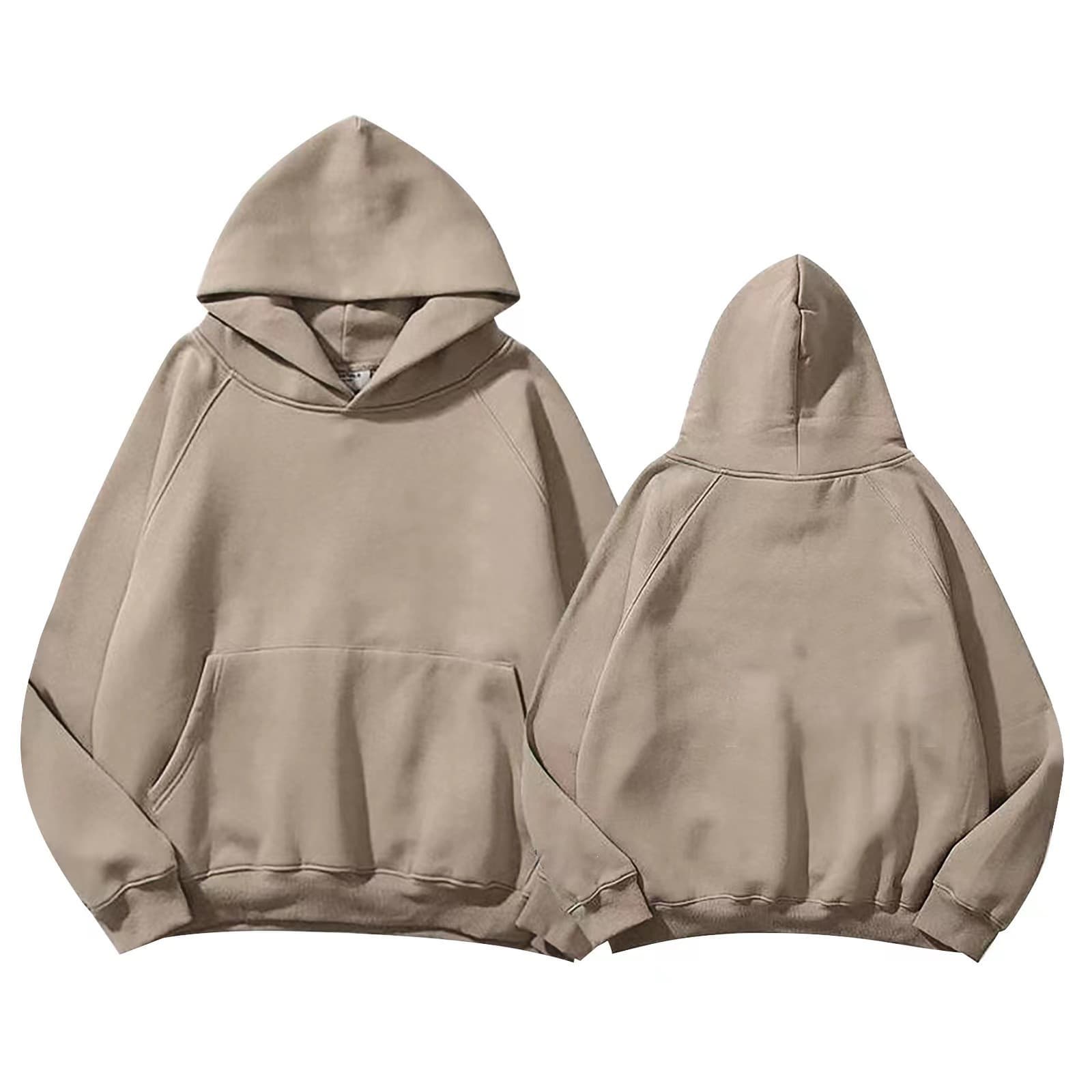 Trendy brand FEAR OF GOD solid color version ESSENTIALS double-layer hood shoulder-wiping sleeves men's and women's velvet hoodie W