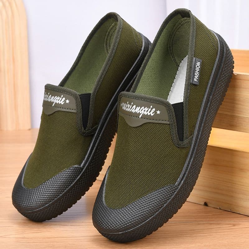 [Slip-On] Training Shoes Liberation Shoes Drill Shoes Cloth Shoes Men's Non-Slip Wear-Resistant Construction Canvas Shoes