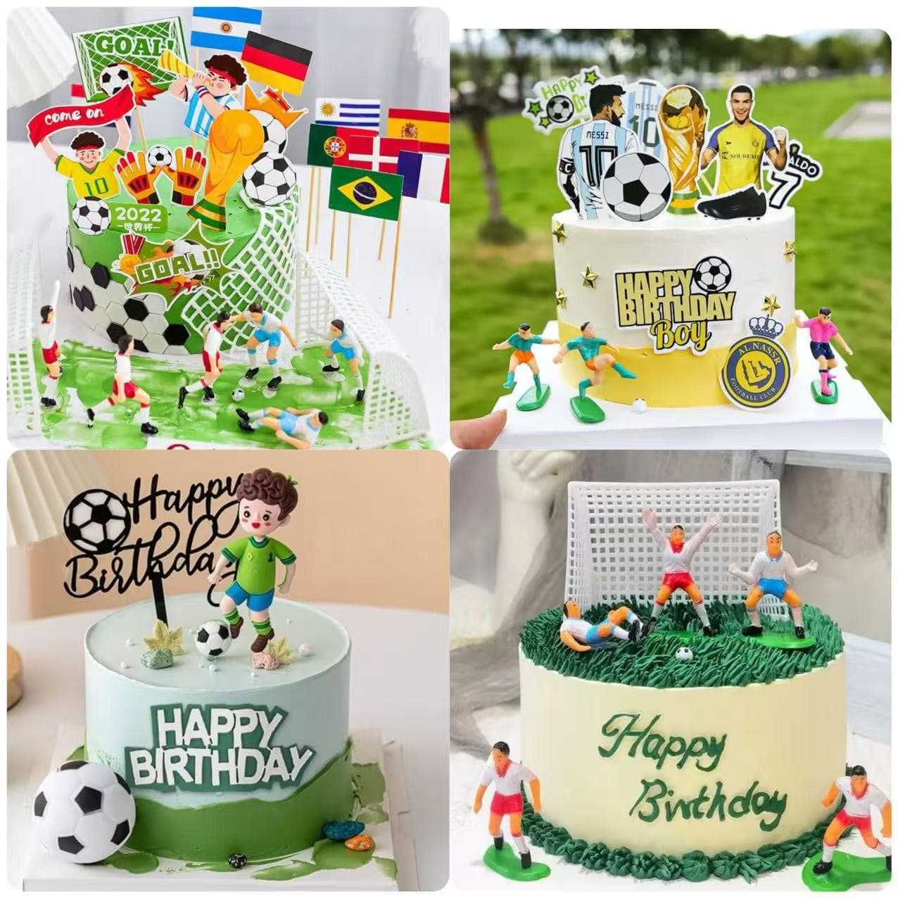 World Cup football boy football team kicking boy goal birthday cake scene baking decoration ornaments plug-in