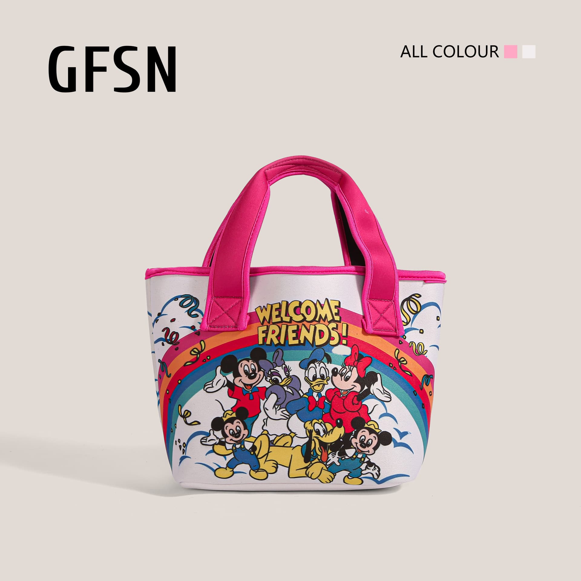 Cartoon Mickey Dog Canvas Bag for Women 2025 New Fashion Handheld Shopping Tote Storage Printed Bucket Bag