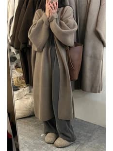 Korean Loose Thick Double-Sided Knit Cardigan Coat for Women 2023 Autumn Winter New Plus Size Lazy Style Sweater Coat
