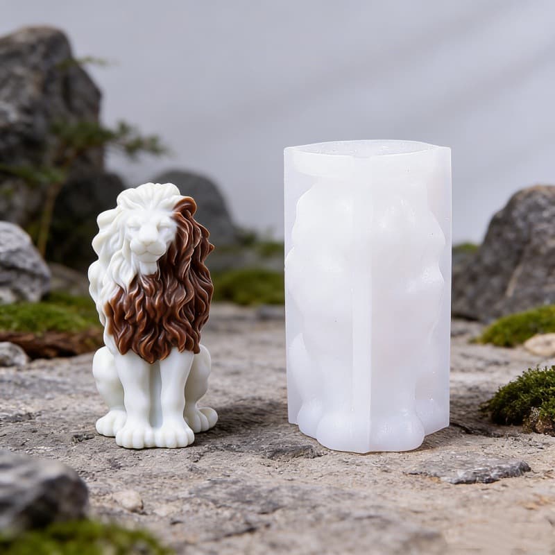 Sitting Lion Mold DIY Aroma Candle Silicone Mold Majestic Lion Home Decor Animal Silicone Mold