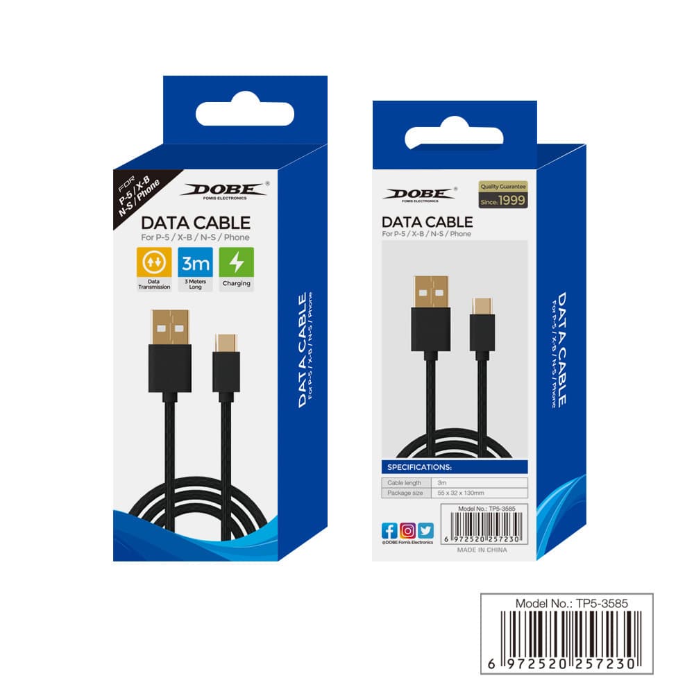 PS5 Charging Cable PS5 Wireless Game Controller USB Charging Cable NS Pro Controller Charging Cable 3M