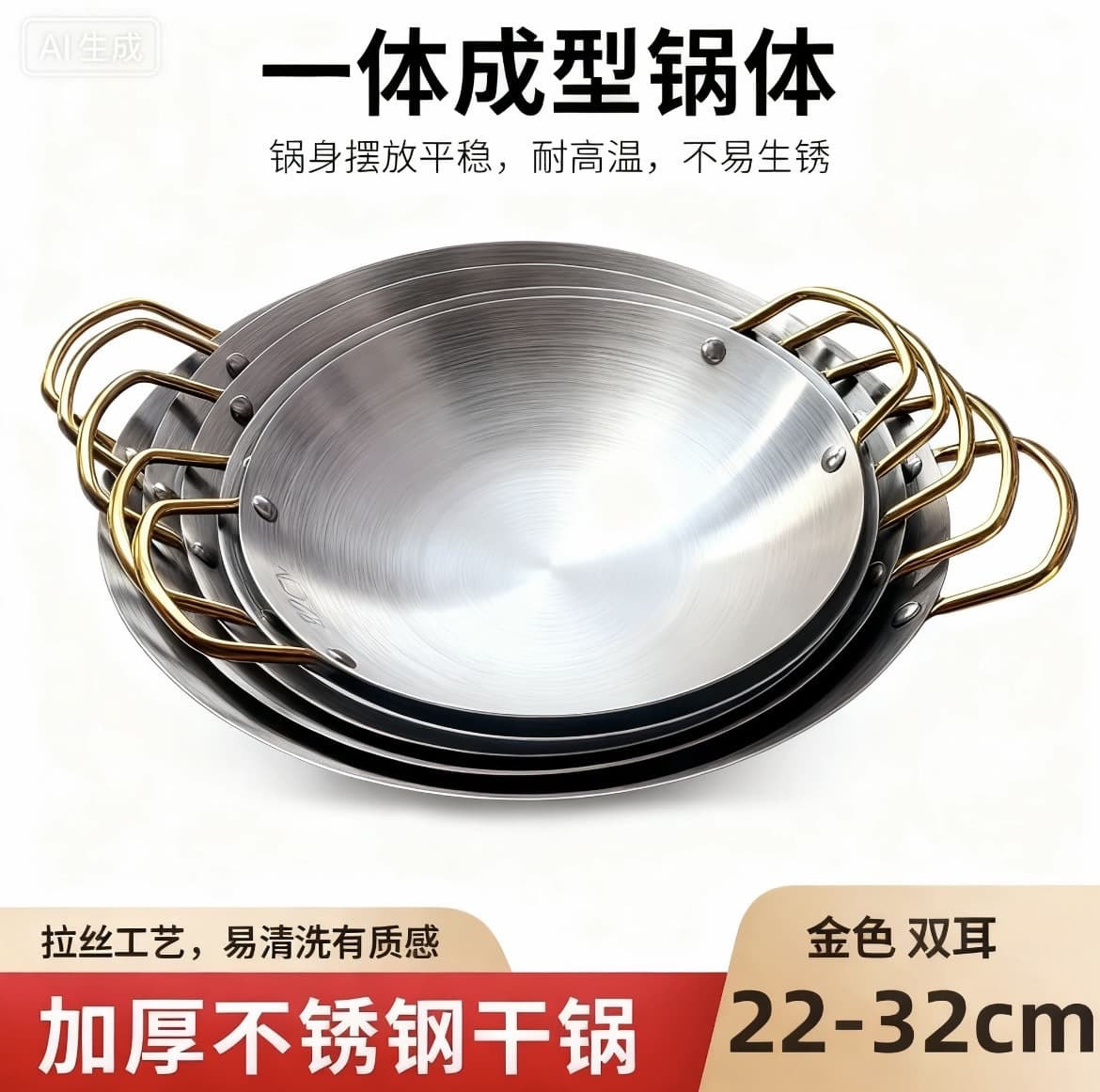 Stainless Steel Small Dry Pot Commercial Seafood Hot Pot Dry Pot for Restaurants Bars Tripod Alcohol Stove Pot Wholesale