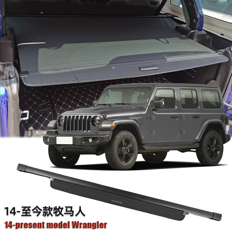 Suitable for Wrangler, Trunk Curtain for Jeep, Retractable Layered Sunshade for Trunk, Storage and Privacy Shield