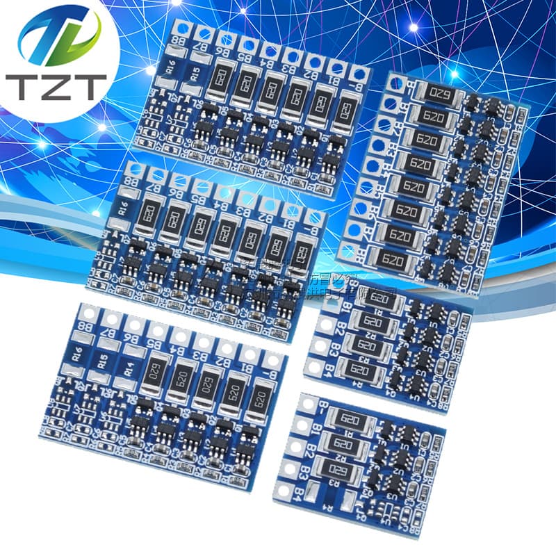 3/4/5/6/7/8 Series 7.4V 18650 Lithium Battery Protection Board with Balancing, Overcharge and Overdischarge Protection