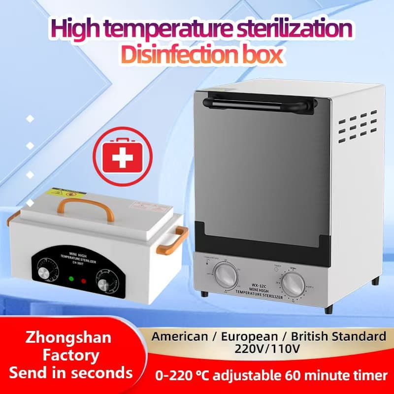 Infrared high-temperature sterilizing box, stainless steel beauty, hair, nail, and dental sterilizer CH-360T.
