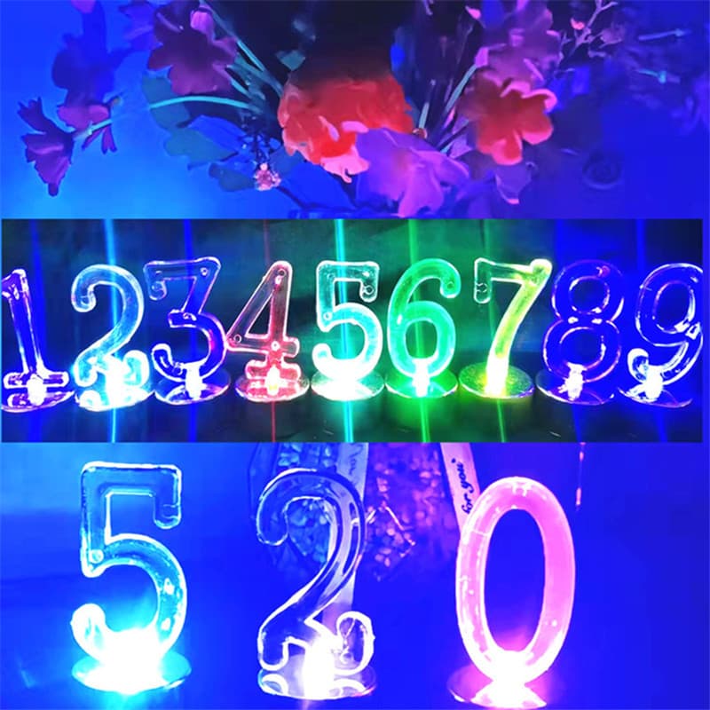 Digital Electronic Candle LED Colorful Light Gold Silver Base Candlelight Dinner Romantic Birthday Proposal Prop