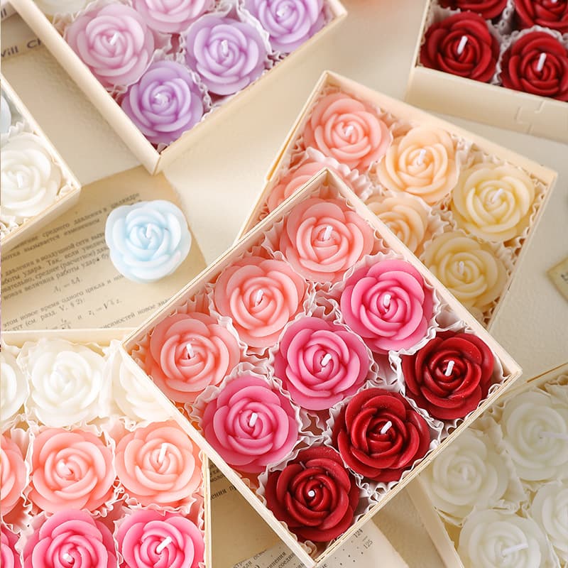 3D Rose Peony Candle Gradient Smokeless Birthday Candle Valentine's Day Proposal Decorative Candle Wholesale