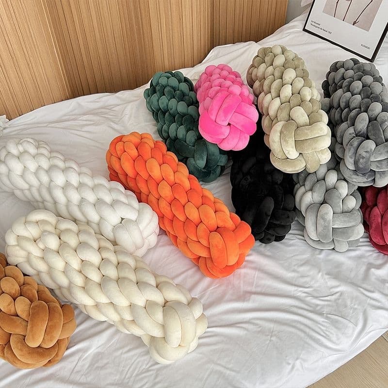 Sofa pillow Nordic sleeping knotted pillow bedroom living room decorative pillow plush cushion pillow internet celebrity home