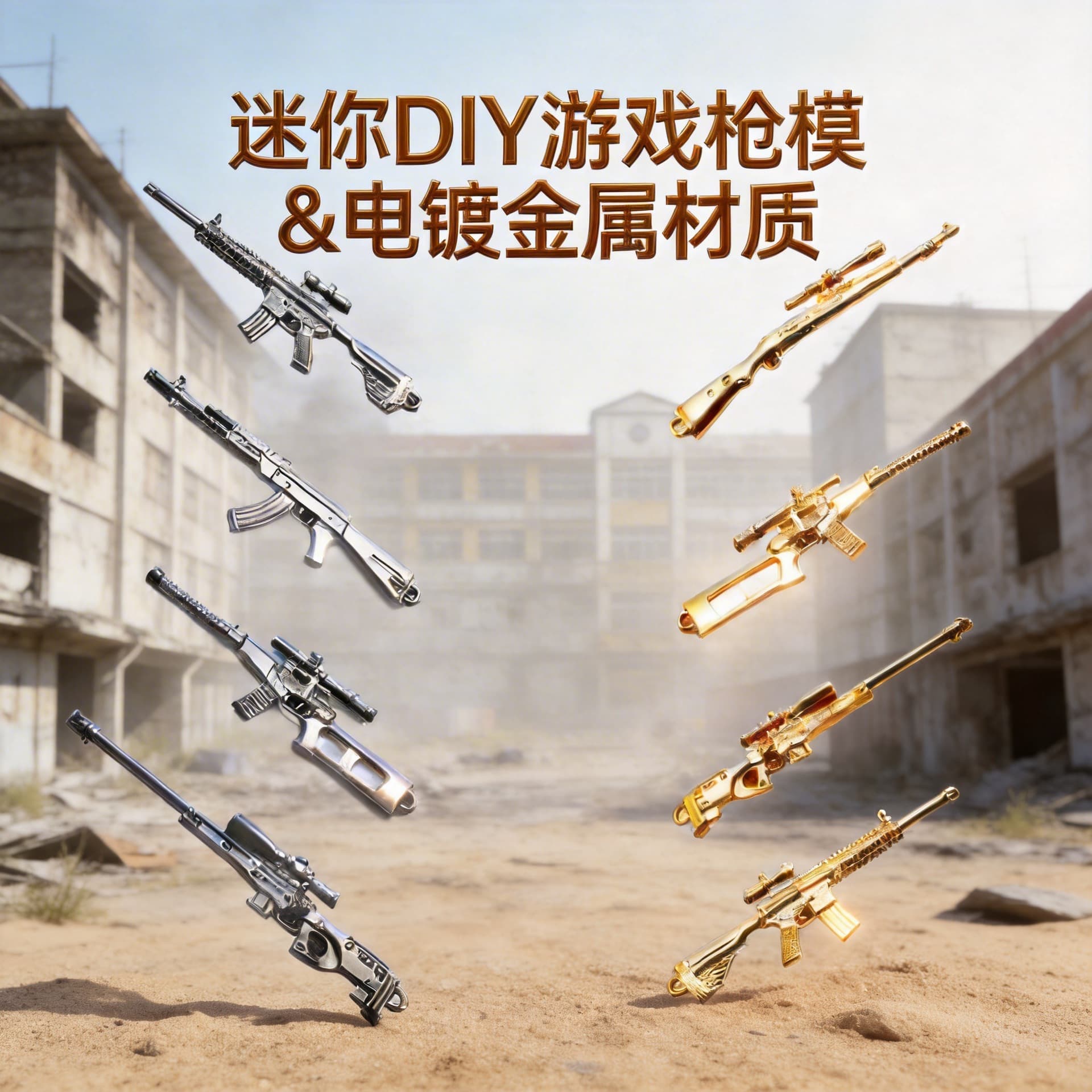 Peacekeeper Elite Alloy Metal Weapon Model Chicken Dinner Accessories Little Yellow Duck Weapon Decoration Gift Keychain