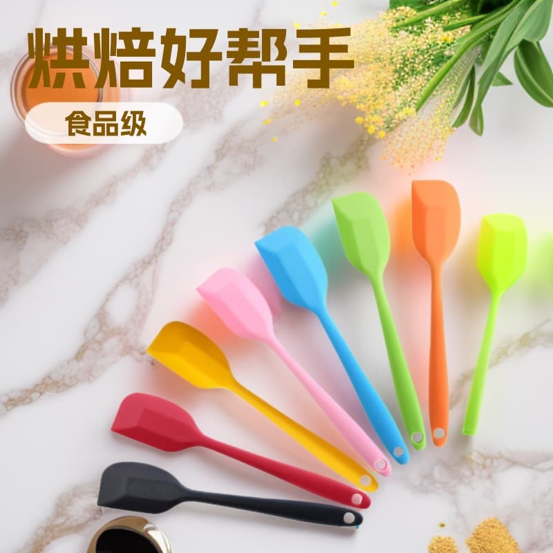 Silicone Spatula Baking Tool, Integrated High-Temperature Resistant Baking Cake Spreader, Butter Dessert Cream Scraper, Bread Spatula