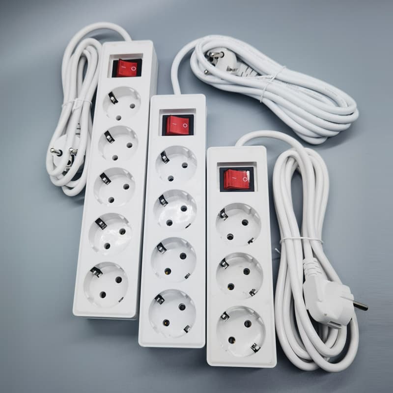 Russian European power strip with switch, 3/4/5 German sockets, illuminated, Korean and European style
