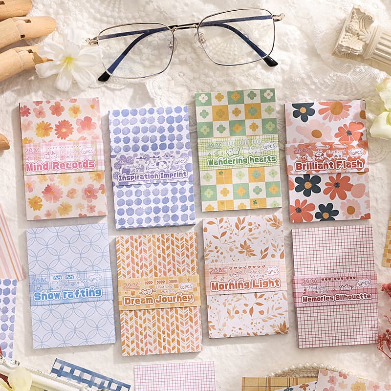 Decorative Non-Stick Writing Paper Booklets Vintage Style Notebook Journaling Sticky Notes Material Paper by Yuezhen