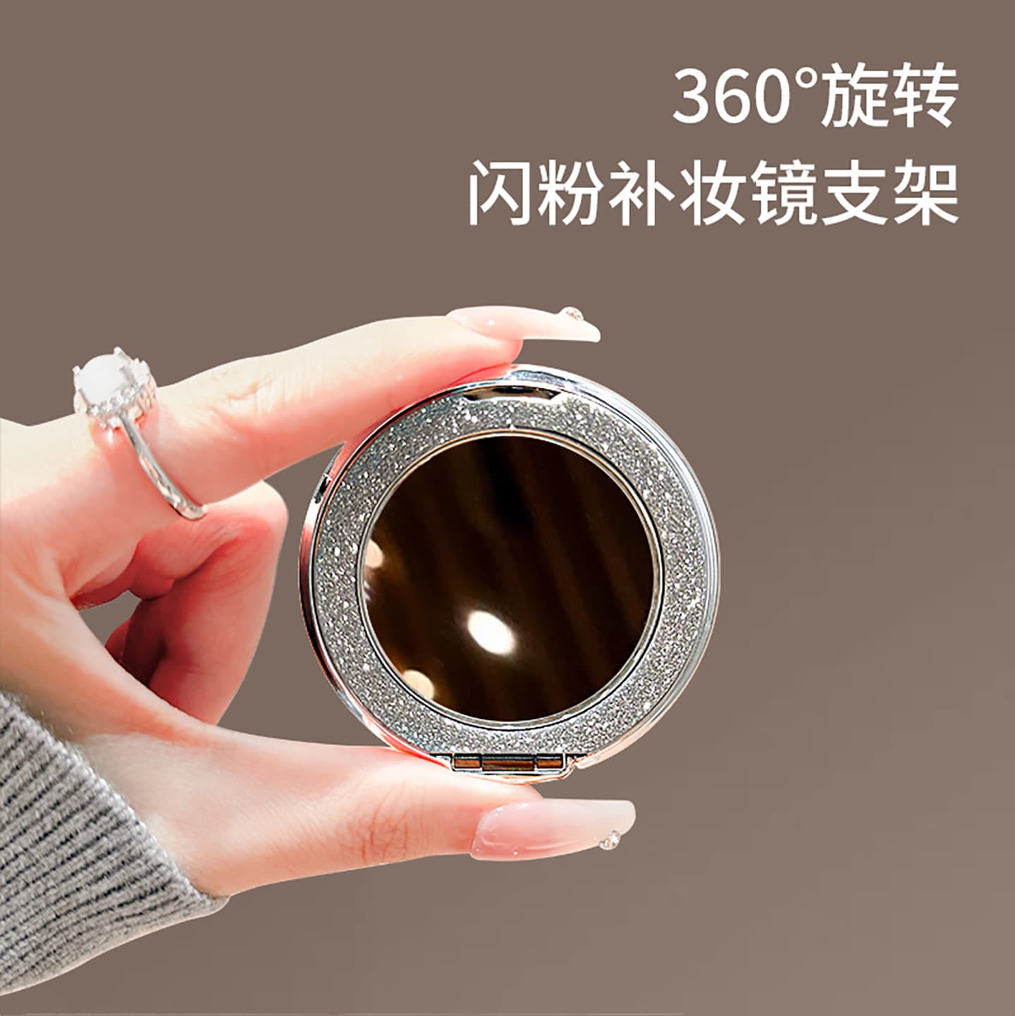 Super Spin Stress Relief Portable Invisible Back Adhesive Mount Multifunctional Magnetic Phone Makeup Mirror Stand Bracket Universal