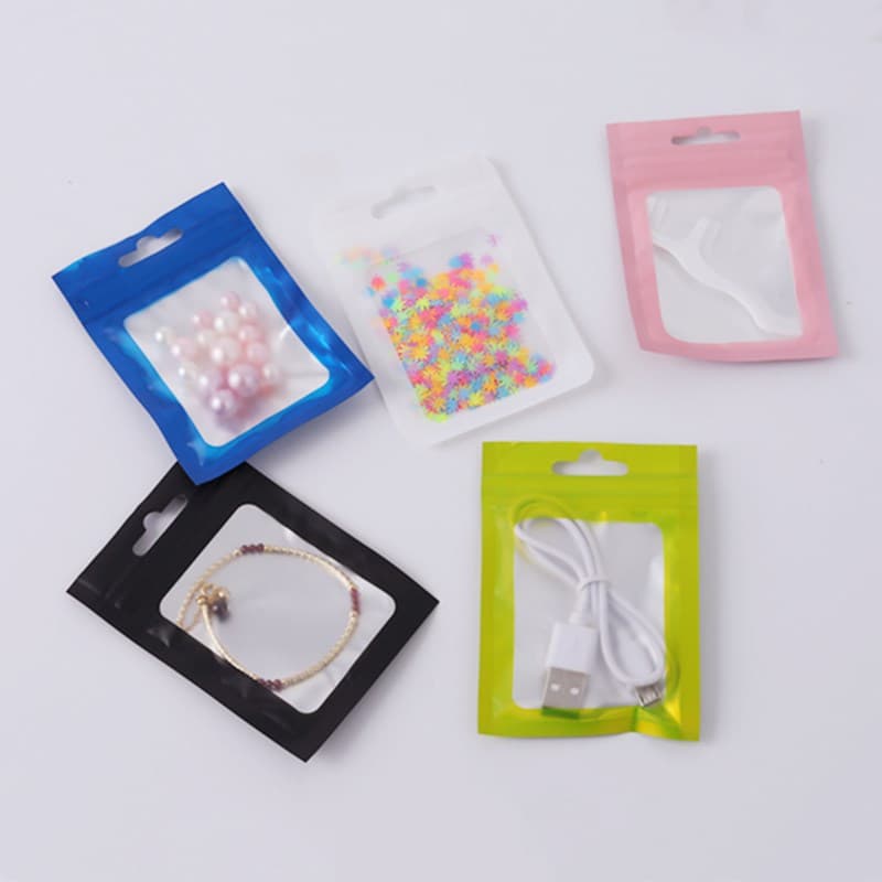 Frosted Yin-Yang Self-Sealing Bag Jewelry Aluminum Foil Phone Case Plastic Accessories Composite Bag Blue Packaging