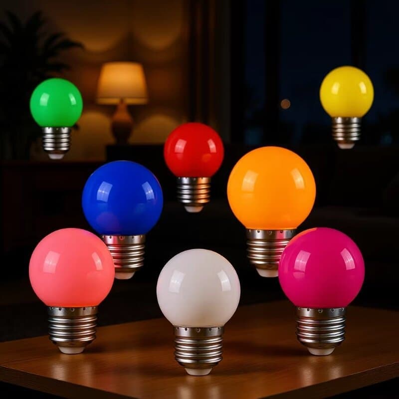 LED Color Bulb E27 Screw Base 3W 5W G45 Mini Globe Colorful Bulb for Outdoor Decoration Energy Saving