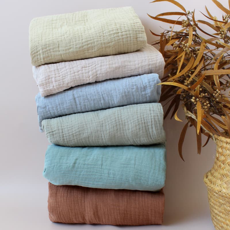 Cross-border solid color baby crib sheet, all-cotton gauze crocheted fabric, spring and autumn children's bed cover, European and American size baby bed sheet