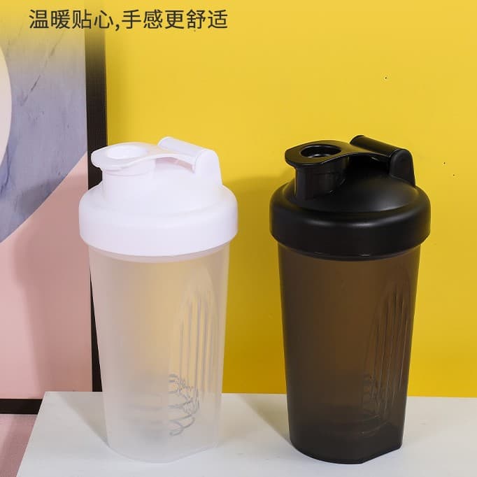 Sports Fitness Protein Powder Shaker Cup Student 400ml Clear Plastic Cup Portable Bottle with Scale Mixing Shaker Cup