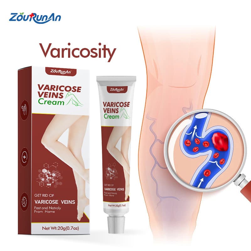 ZouRunAn Varicose Vein Cream for Vein Pain, Spider Veins, Leg Care Herbal Cream to Relieve Leg Pain and Smooth