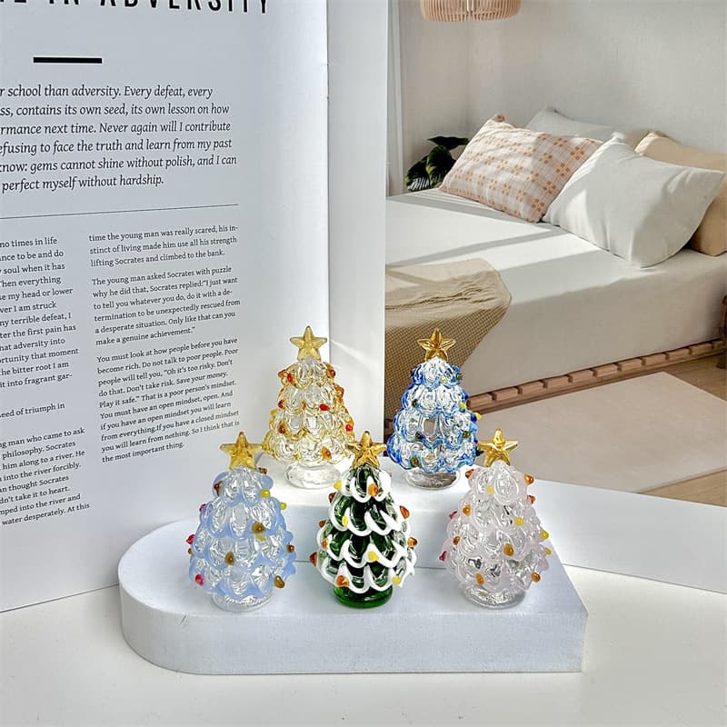 Cross-border Colored Glaze Snow Solid Christmas Tree Craft Ornaments Christmas Gifts Creative Children's Gift Decorations