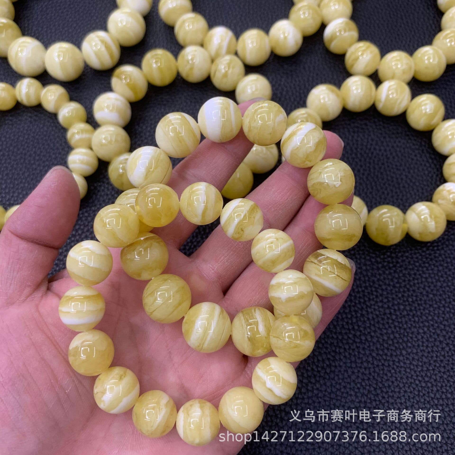 Second Generation Amber Beeswax Thousand-Layer Snow Bracelet, Amber Beeswax Unisex White Flower Wax Buddhist Beads Bracelet, Live Stream Edition