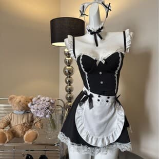 Sexy Lingerie Cute Maid Steel-Boned Push-Up Hot Maid Uniform Temptation Sleepwear Wholesale QQNY