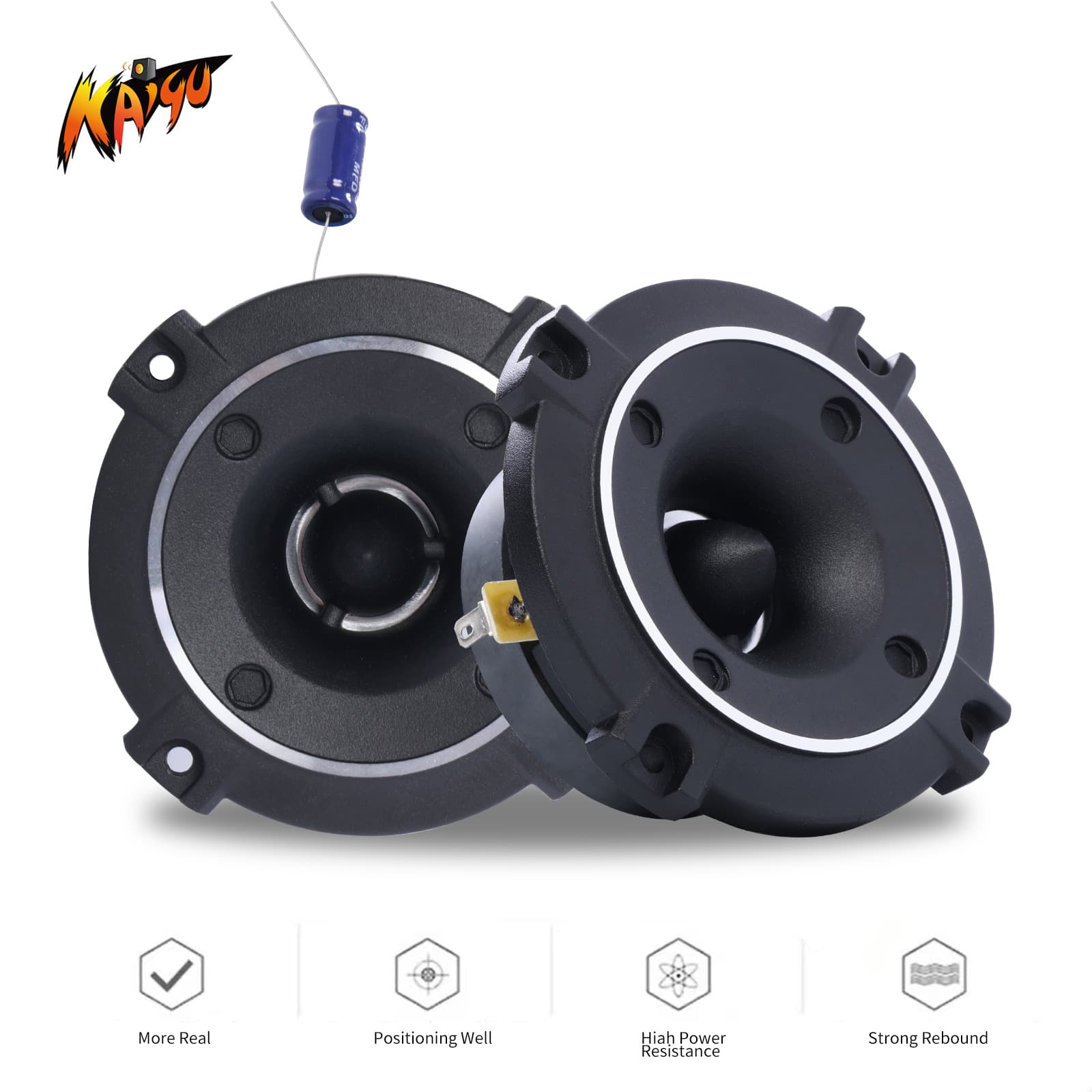 Car tweeter, 4-inch aluminum alloy silk dome tweeter, car audio upgrade, professional-grade clear treble.
