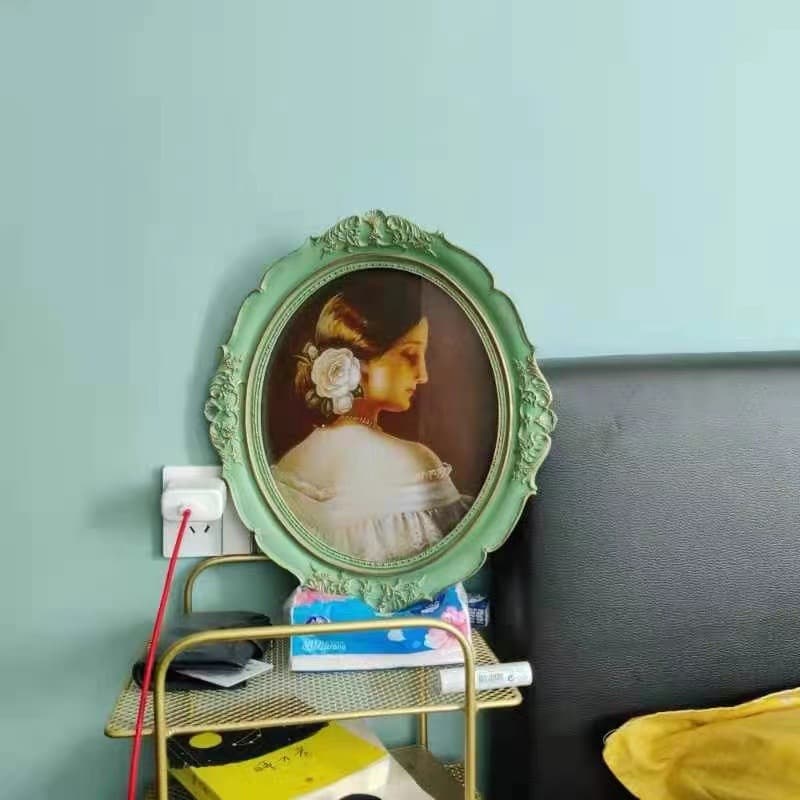 European-style bedroom wall oval resin decorative picture frame; sofa set, entryway wall-mounted resin picture frame
