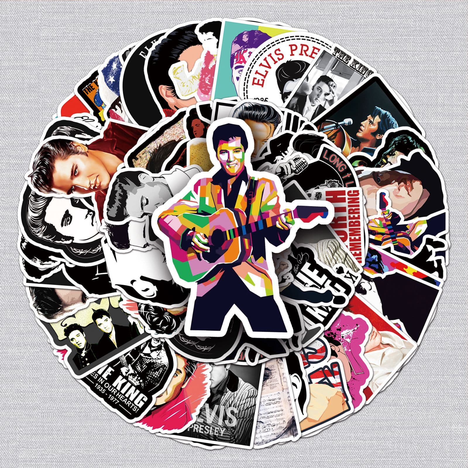 51 Singer Elvis Presley Graffiti Stickers Laptop Luggage Mobile Phone Car Guitar Waterproof Decorative Stickers