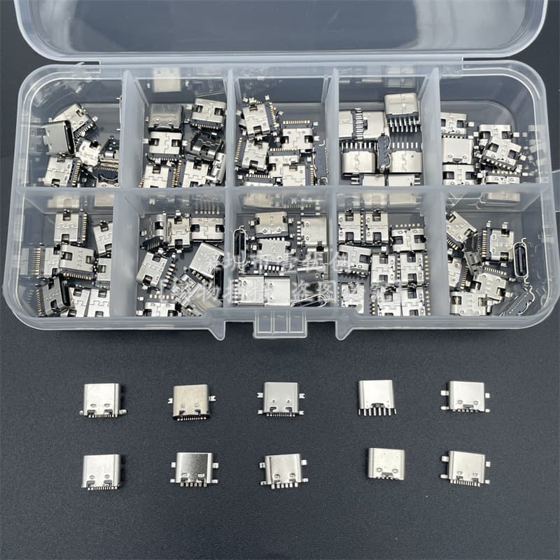 100pcs 10 Specifications TYPE-A Female 16P Straight Pin USB 3.1 Socket 4-Pin 16P Interface Fast Charging