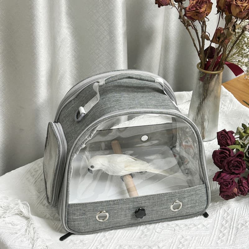 Parrot Going Out Bag, Crossbody Breathable Bird Walking Bag, Cockatiel Parrot Travel Bag, Portable Transparent Small Bird Travel Bag