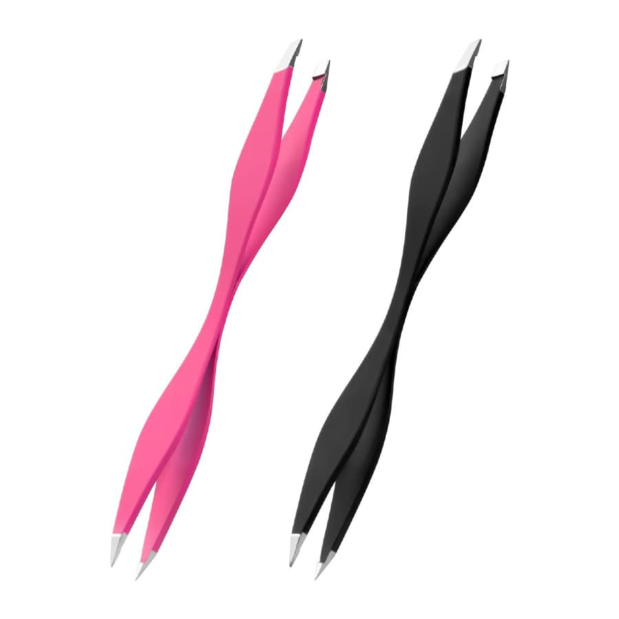 Stainless Steel Double-Ended Eyebrow Tweezers, Dual-Head Eyebrow Clamp, Eyelash Curler, Beauty Eyebrow Grooming Tool, Eyebrow Tweezers