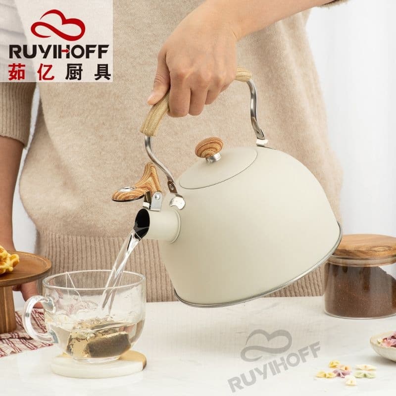 Electric Kettle, Fast Boiling Kettle, Stainless Steel Hot Water Kettle, Off-White Whistling Kettle, Whistling Kettle