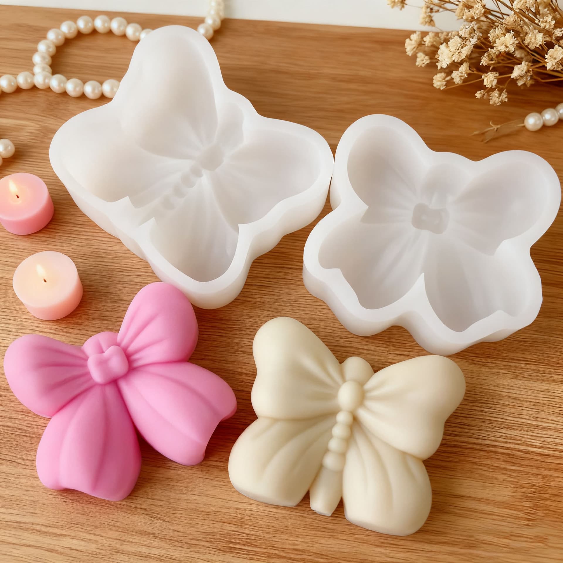 Bow Insect Shape Silicone Candle Mold DIY Animal Soap Scented Plaster Craft Decoration Mold