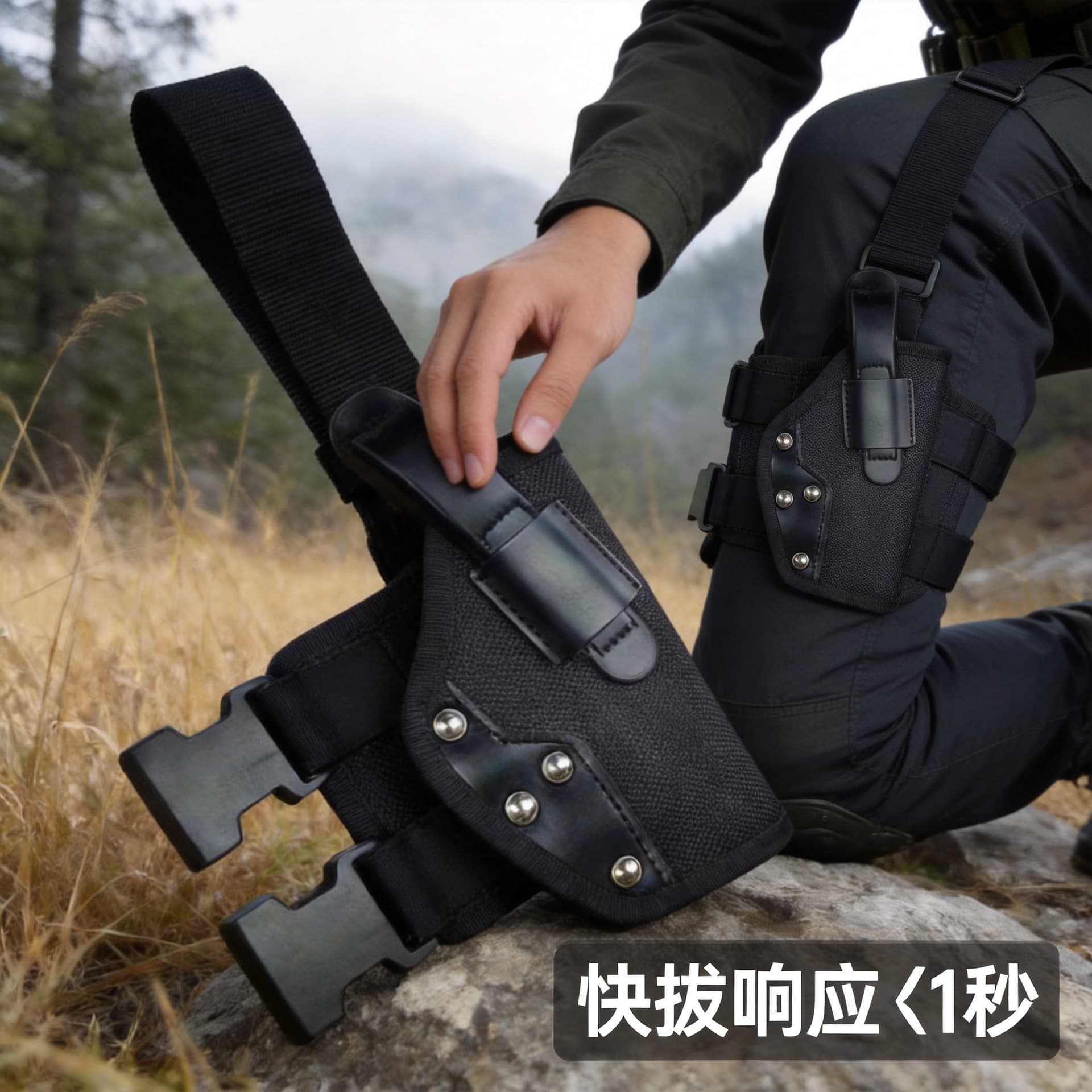 Oxford Fabric Tactical Quick Draw Leg Pouch Hidden Style Pistol Holster Unisex Outdoor Sports Camouflage Military Fan Pack