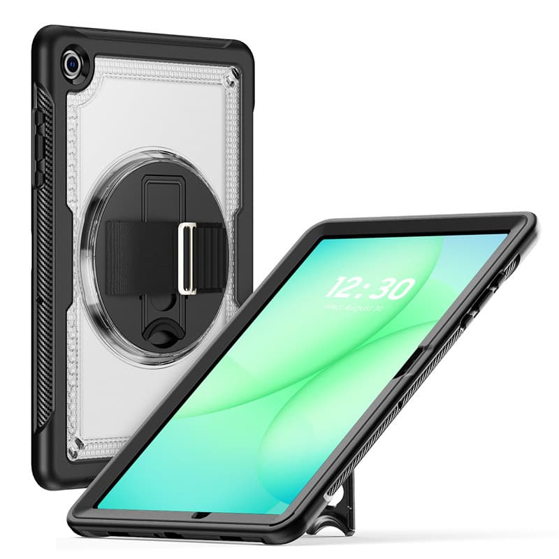 Silicone Protective Case with PC Stand for Samsung Tab S10 Lite, Anti-Fall Tablet Case with Wrist Strap for Samsung S11