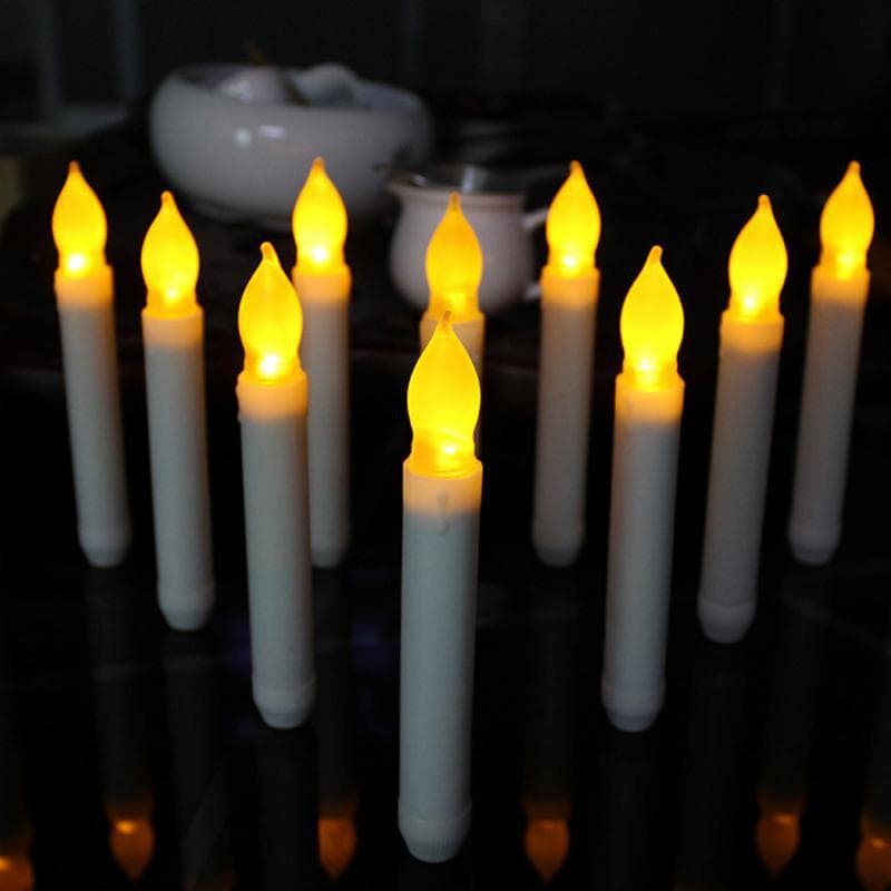 Long Stick Electronic Candle Lamp Taper Candle Christmas LED Candle Festive Atmosphere Decoration Manufacturer Ready Stock Wholesale