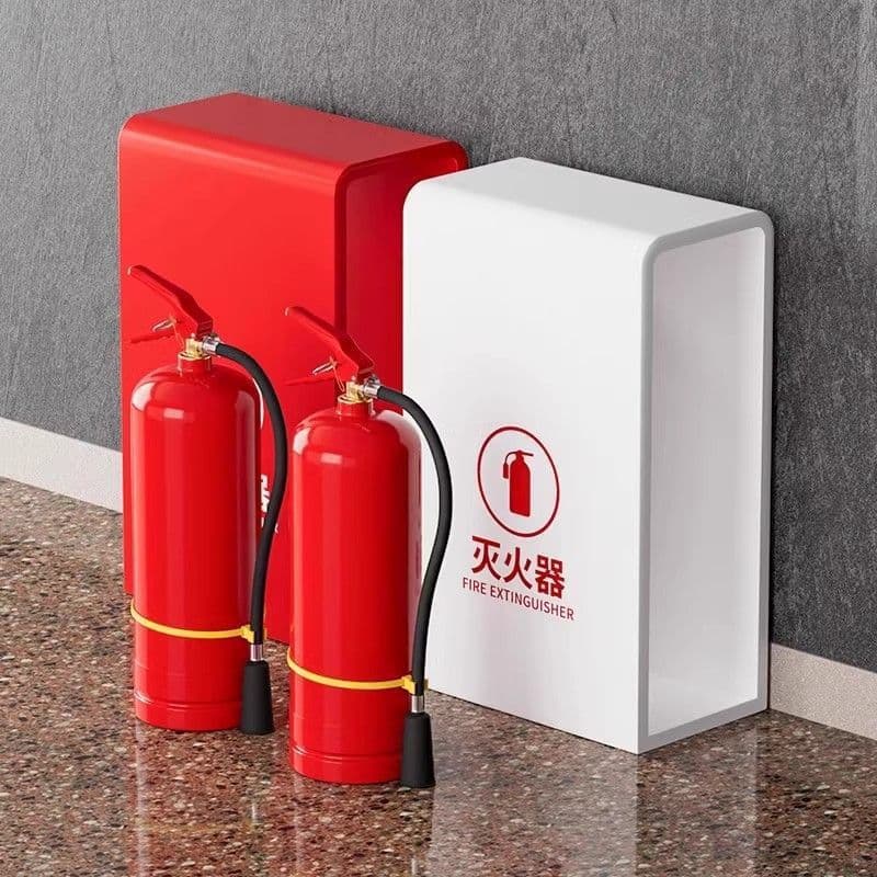 Stainless Steel Fire Extinguisher Box Set of 2 for 4kg, Mall, Hotel, Shop, Paint-finished Floor Stand, 35 Extinguisher Bracket