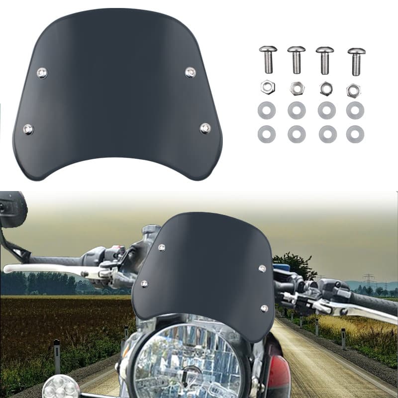 Universal Motorcycle Retro Custom Front Windshield 5-7 Inch Modified Headlight Wind Deflector