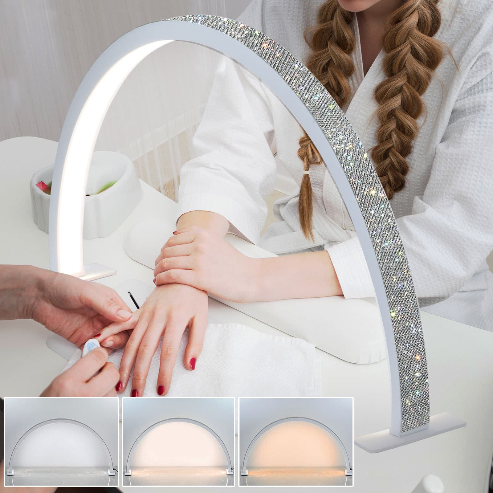 Desktop nail art fill light beauty salon studio nail beauty desktop half moon lamp semicircular lamp desktop fill light