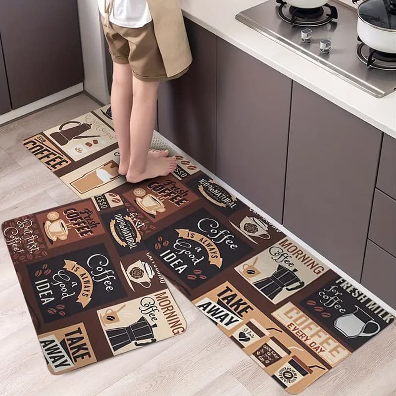Kitchen Floor Mat Rectangular Floor Mat Cross-Border Export Carpet Mat Home Door Mat Kitchen Mat Foldable
