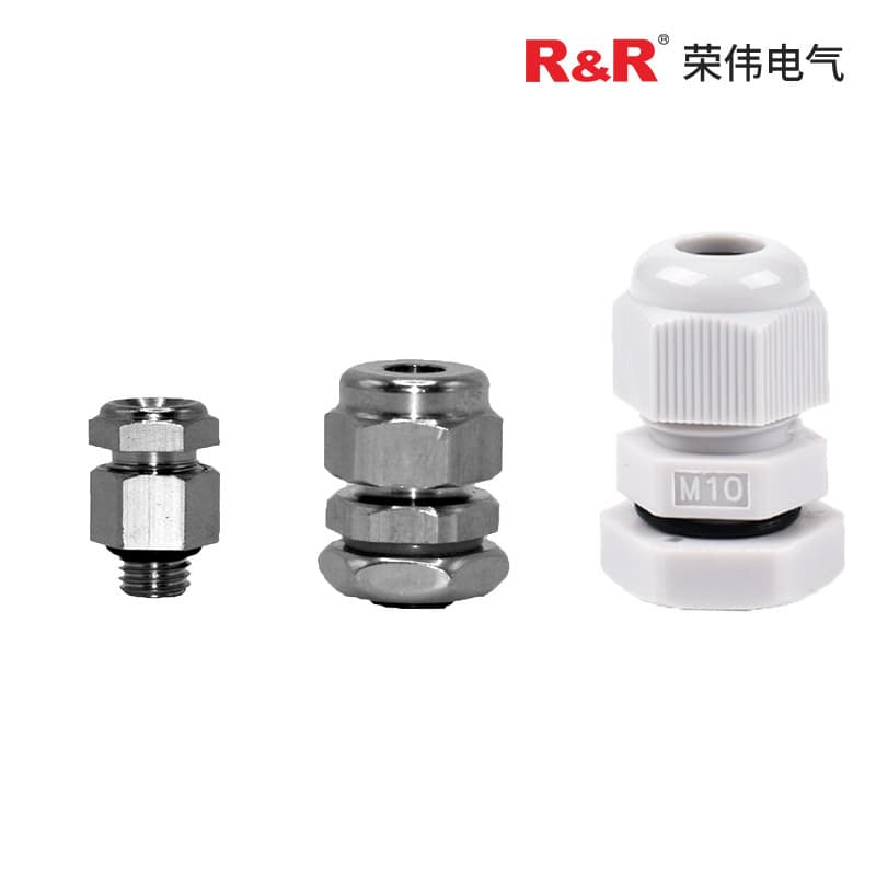 M6M8M10 small diameter nylon metal waterproof connector, threading 1-6 mm, suitable for lamps and sensors