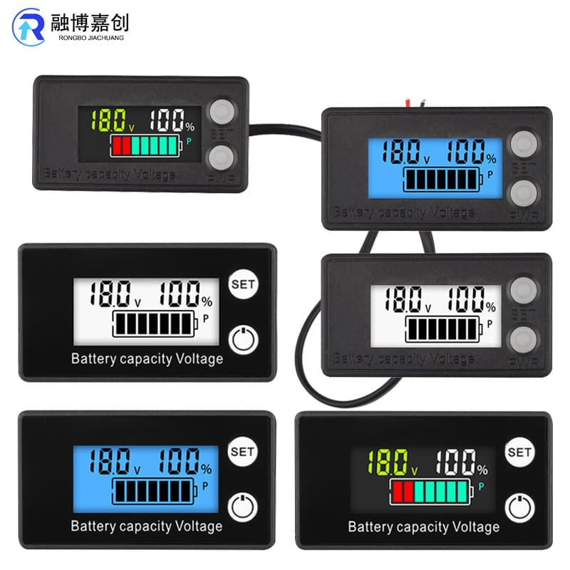 Lithium Battery Voltage Capacity Display LCD Temperature High Voltage Alarm Lead-Acid Lithium Battery Digital Voltmeter