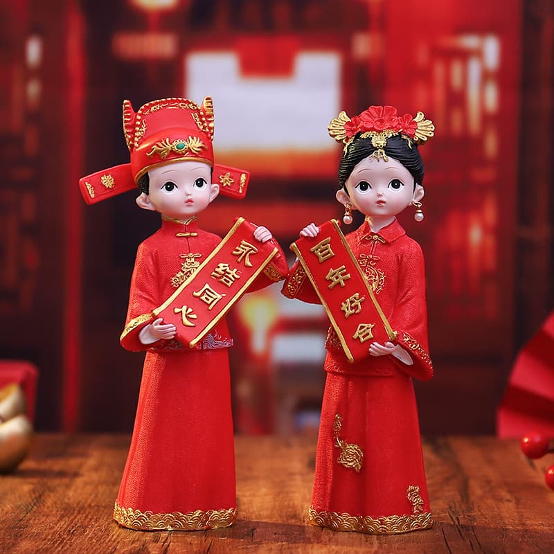 Chinese wedding ornaments, wedding decorations, wedding supplies, bride and groom crafts, couple wedding anniversary