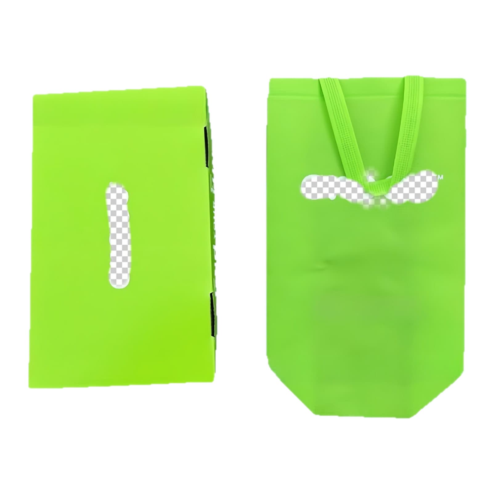 New Shoe Box Cross One-Piece Formed 3D Eco-Friendly Bag Green Handle Non-Woven Packaging Bag Factory Shoe Box